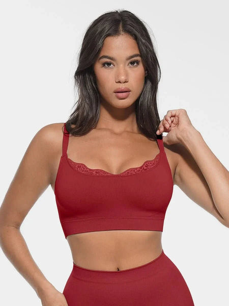 Seamless Non-Padded Scoop Neck Bra and Tummy control brief set