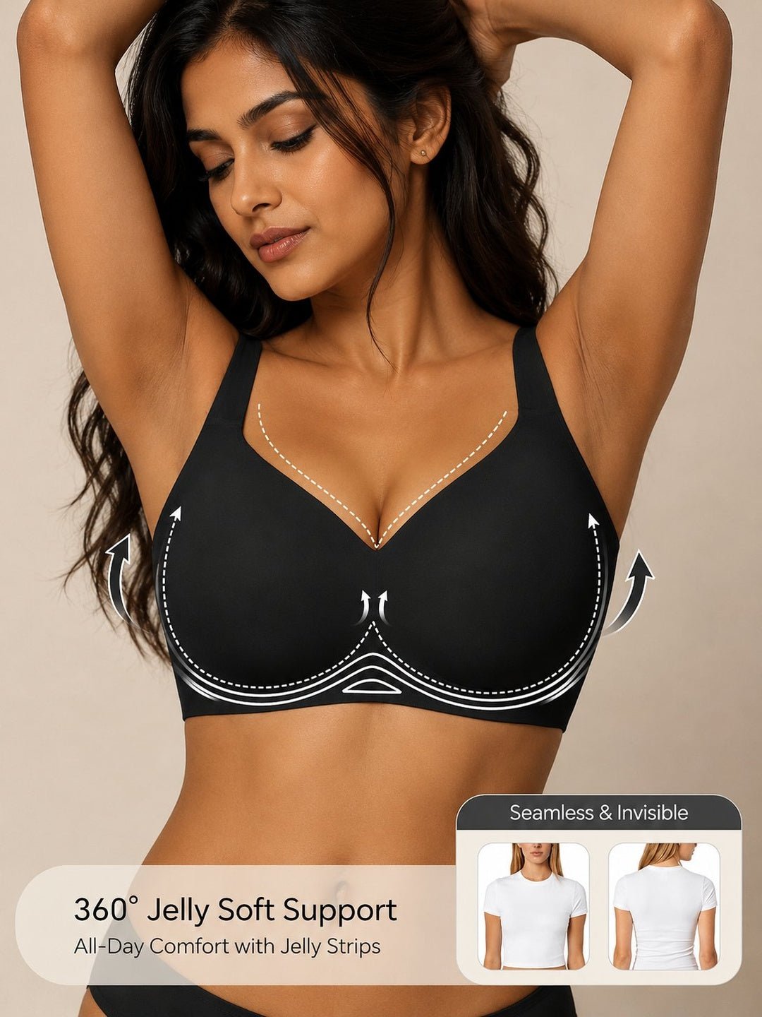 Seamless Wireless 3/4 Cup Tshirt Bra