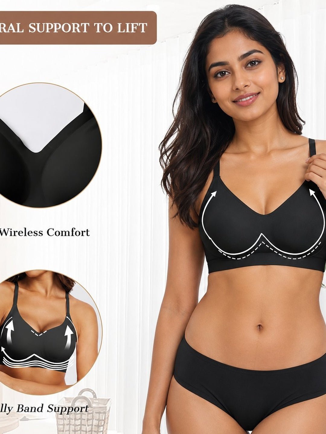 Seamless Wireless 3/4 Cup Tshirt Bra