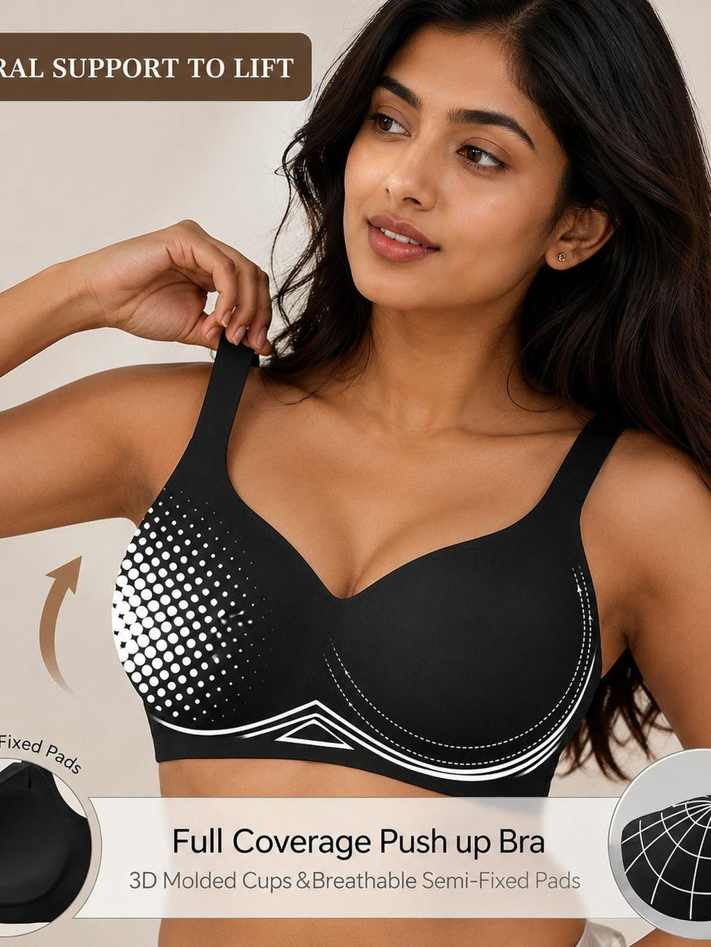 Seamless Wireless 3/4 Cup Tshirt Bra