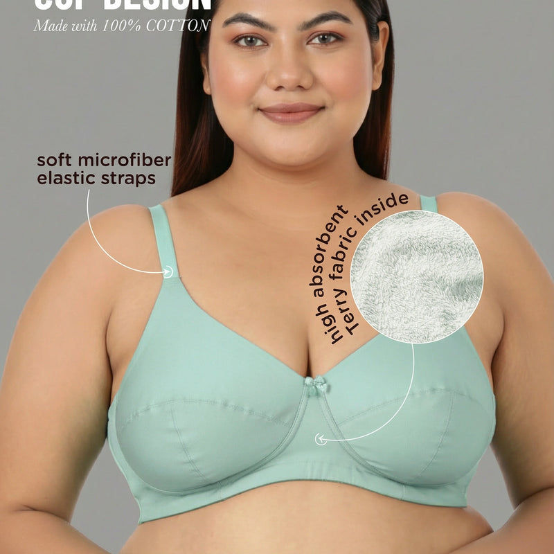 Blossom Magna Fit -  Plus Size Support Bra with Full Coverage and Terry Fabric Lining