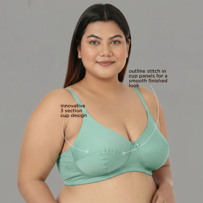 Blossom Magna Fit -  Plus Size Support Bra with Full Coverage and Terry Fabric Lining