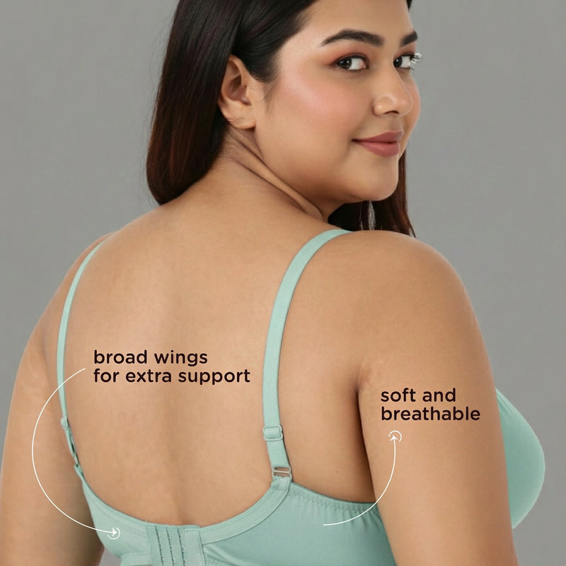 Blossom Magna Fit -  Plus Size Support Bra with Full Coverage and Terry Fabric Lining