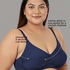 Blossom Magna Fit -  Plus Size Support Bra with Full Coverage and Terry Fabric Lining