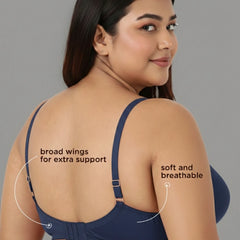 Blossom Magna Fit -  Plus Size Support Bra with Full Coverage and Terry Fabric Lining