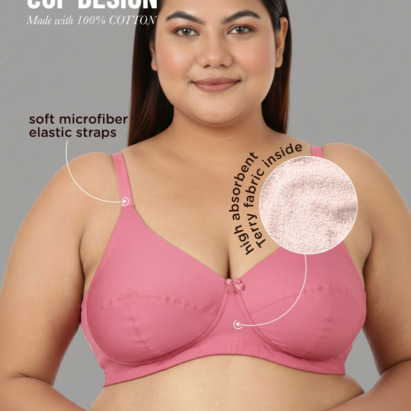 Blossom Magna Fit -  Plus Size Support Bra with Full Coverage and Terry Fabric Lining