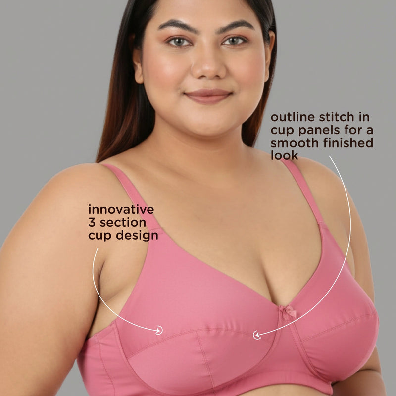 Blossom Magna Fit -  Plus Size Support Bra with Full Coverage and Terry Fabric Lining