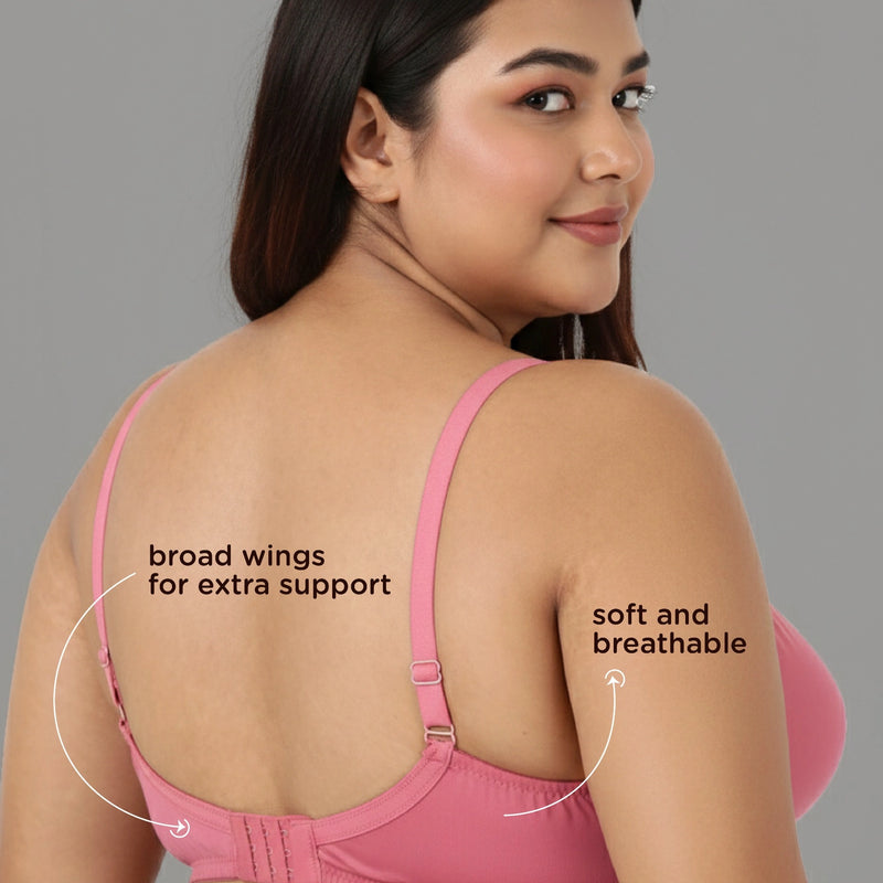 Blossom Magna Fit -  Plus Size Support Bra with Full Coverage and Terry Fabric Lining
