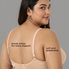 Blossom Magna Fit -  Plus Size Support Bra with Full Coverage and Terry Fabric Lining