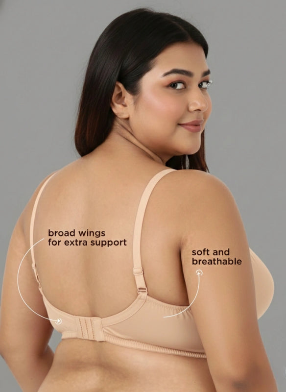 Blossom Magna Fit -  Plus Size Support Bra with Full Coverage and Terry Fabric Lining