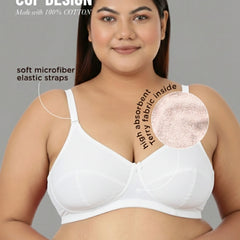 Blossom Magna Fit -  Plus Size Support Bra with Full Coverage and Terry Fabric Lining