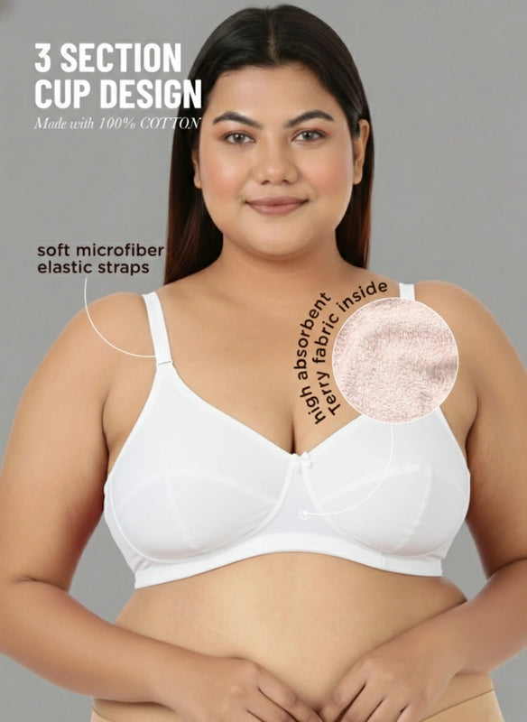 Blossom Magna Fit -  Plus Size Support Bra with Full Coverage and Terry Fabric Lining