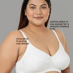Blossom Magna Fit -  Plus Size Support Bra with Full Coverage and Terry Fabric Lining