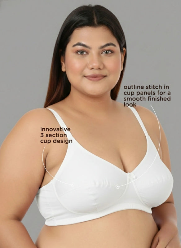Blossom Magna Fit -  Plus Size Support Bra with Full Coverage and Terry Fabric Lining