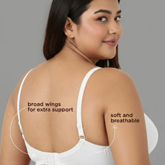 Blossom Magna Fit -  Plus Size Support Bra with Full Coverage and Terry Fabric Lining