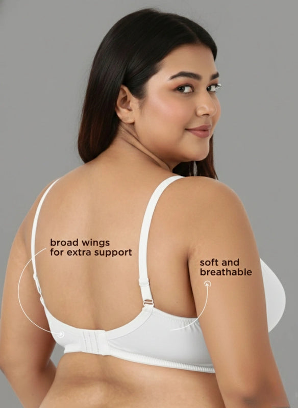 Blossom Magna Fit -  Plus Size Support Bra with Full Coverage and Terry Fabric Lining