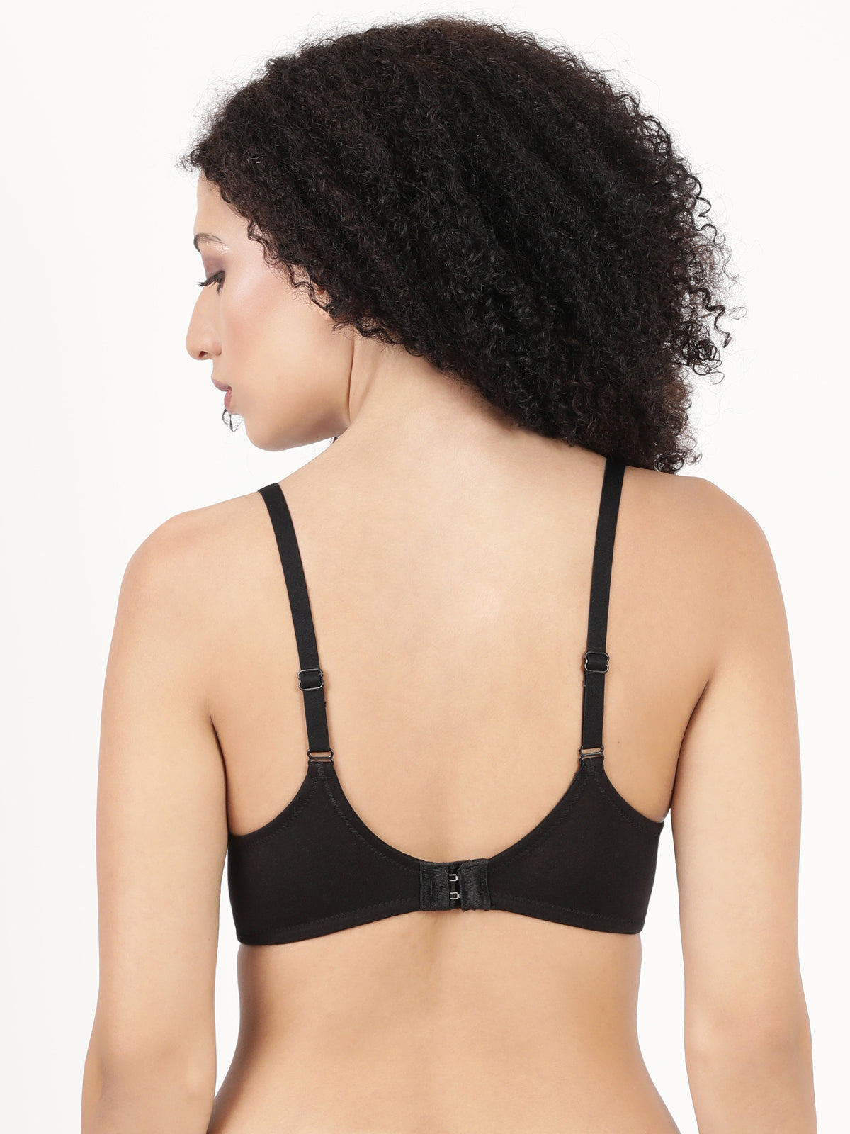 Blossom Lightly Padded Plunge Bra with Cotton Comfort, & Delicate Lace Trim_ First Touch Pad