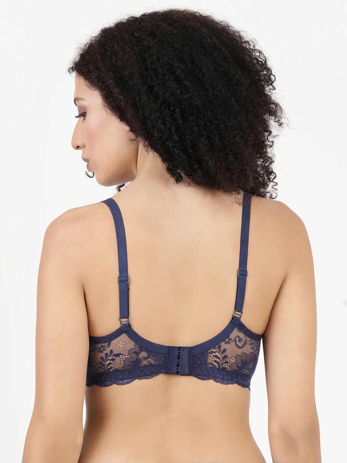 Blossom Soft Stretchable Poly Cotton Lycra Lace Bra With Seamless Support_Lacey Bra