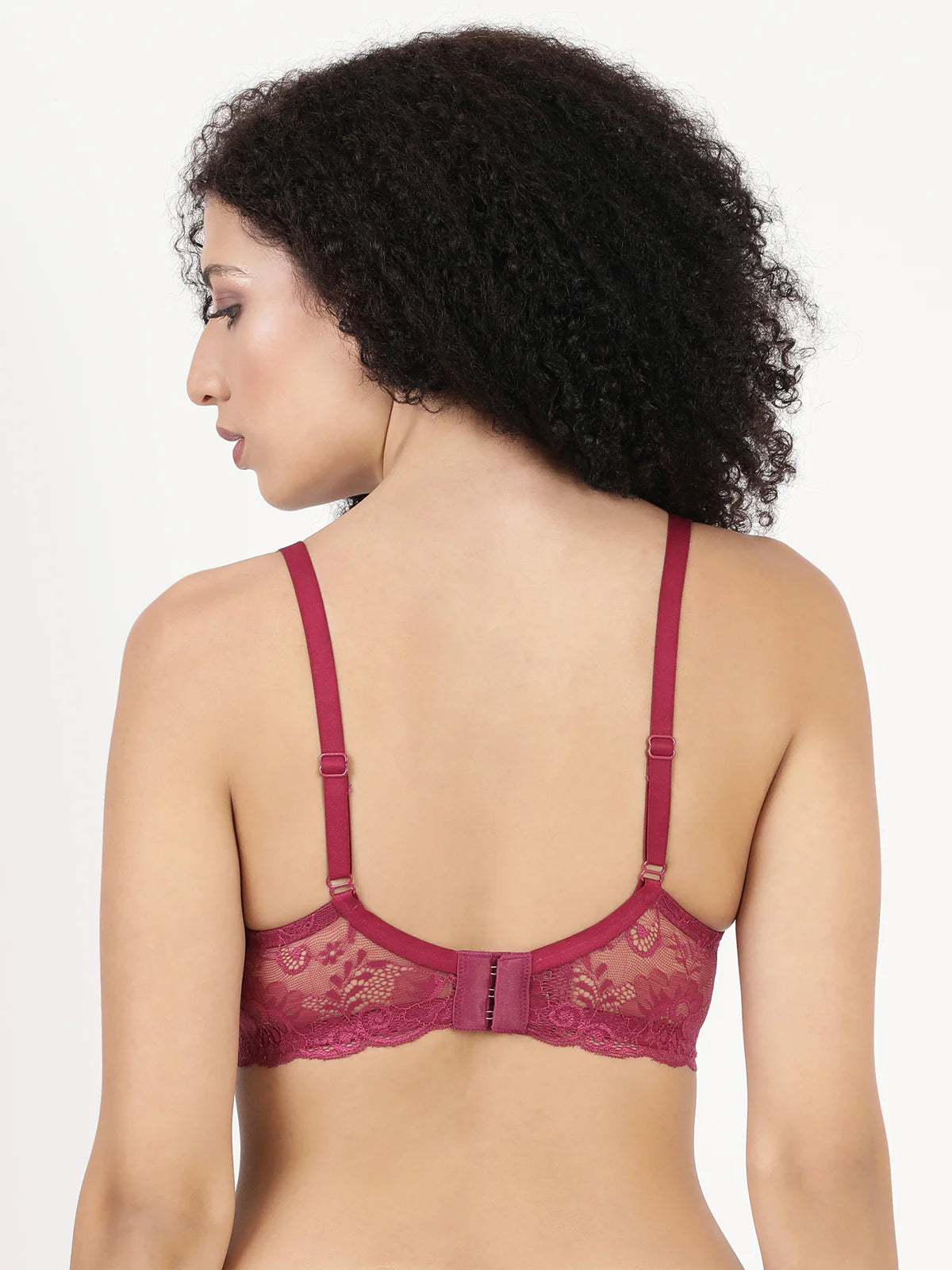 Blossom Soft Stretchable Poly Cotton Lycra Lace Bra With Seamless Support_Lacey Bra