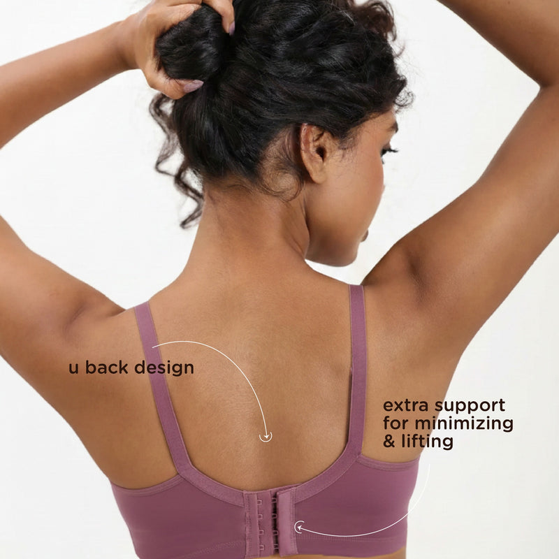 Blossom Full Frame Bra - Minimizer Bra Wire-Free, Non-Padded, Full Coverage For Enhanced Support