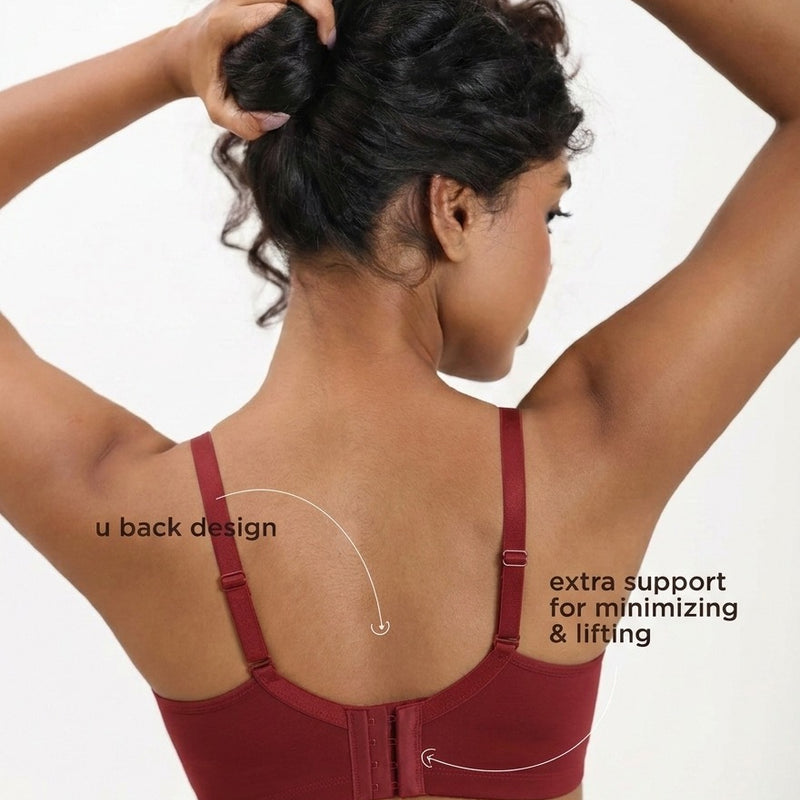 Blossom Full Frame Bra - Minimizer Bra Wire-Free, Non-Padded, Full Coverage For Enhanced Support
