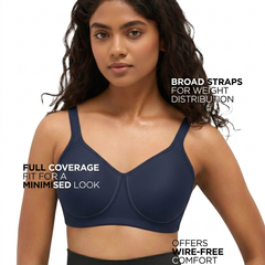 Blossom BL PC 02 - Wire-Free Padded Support Bra with Cushioned Straps & Side Cushion Support for Heavy Busts