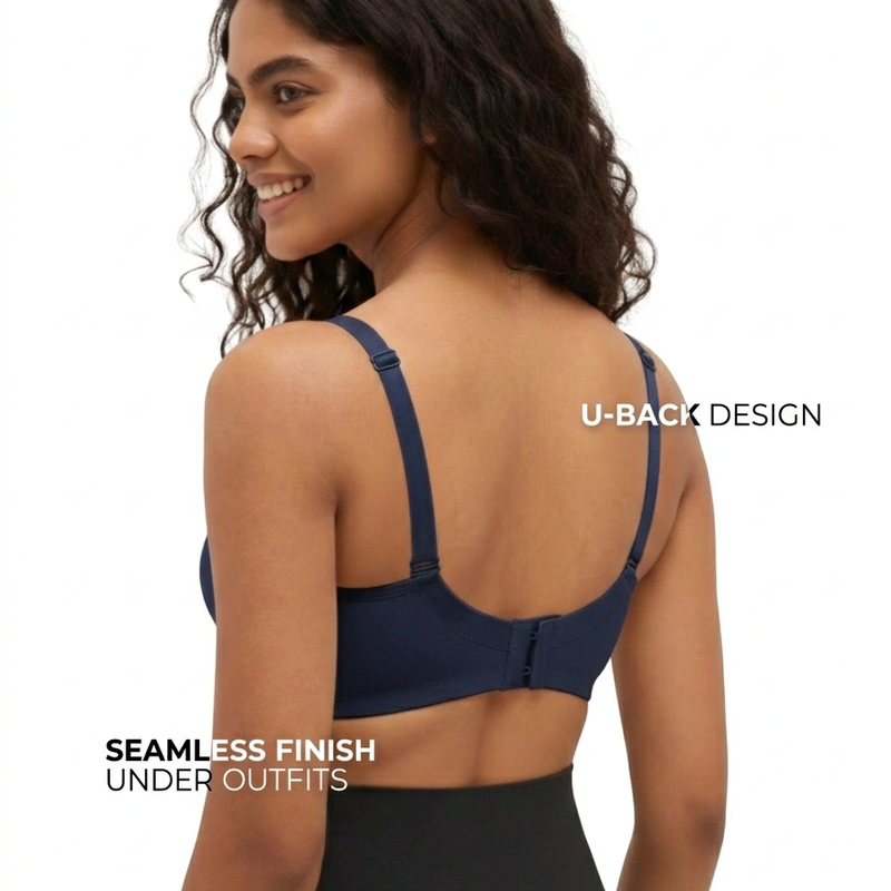 Blossom BL PC 02 - Wire-Free Padded Support Bra with Cushioned Straps & Side Cushion Support for Heavy Busts