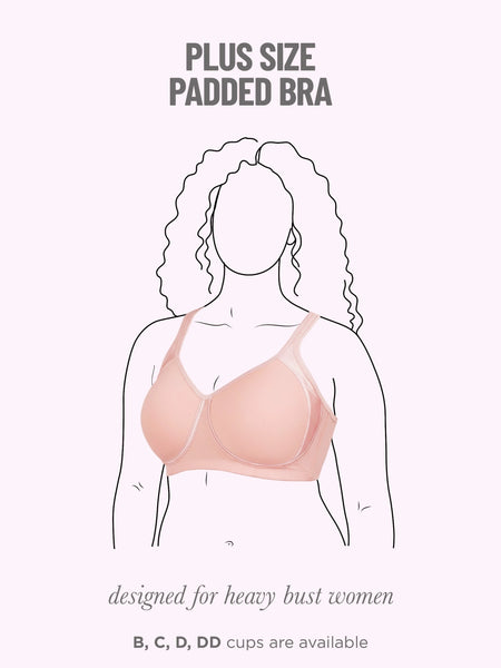 Blossom BL PC 02 - Wire-Free Padded Support Bra with Cushioned Straps & Side Cushion Support for Heavy Busts