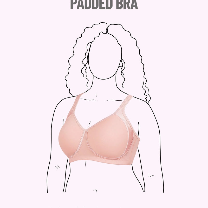 Blossom BL PC 02 - Wire-Free Padded Support Bra with Cushioned Straps & Side Cushion Support for Heavy Busts