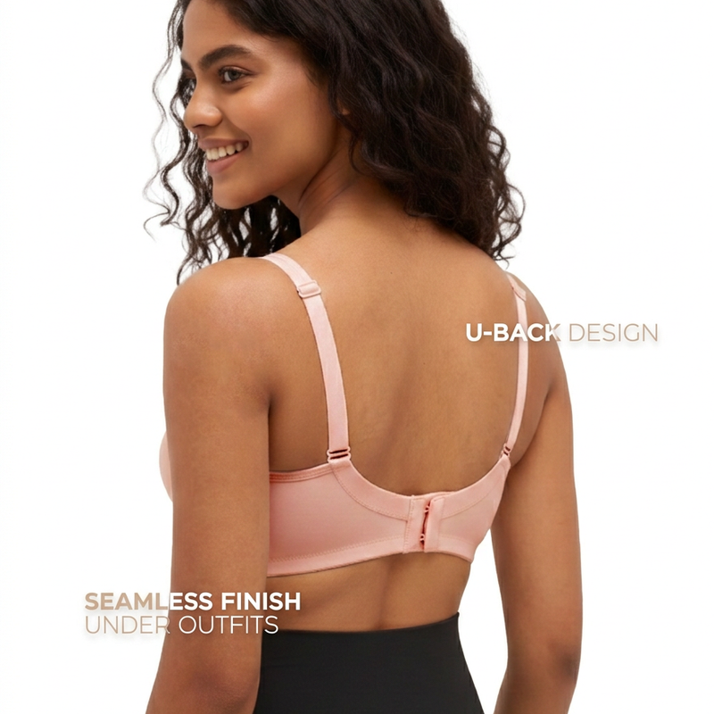 Blossom BL PC 02 - Wire-Free Padded Support Bra with Cushioned Straps & Side Cushion Support for Heavy Busts