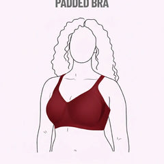 Blossom BL PC 02 - Wire-Free Padded Support Bra with Cushioned Straps & Side Cushion Support for Heavy Busts