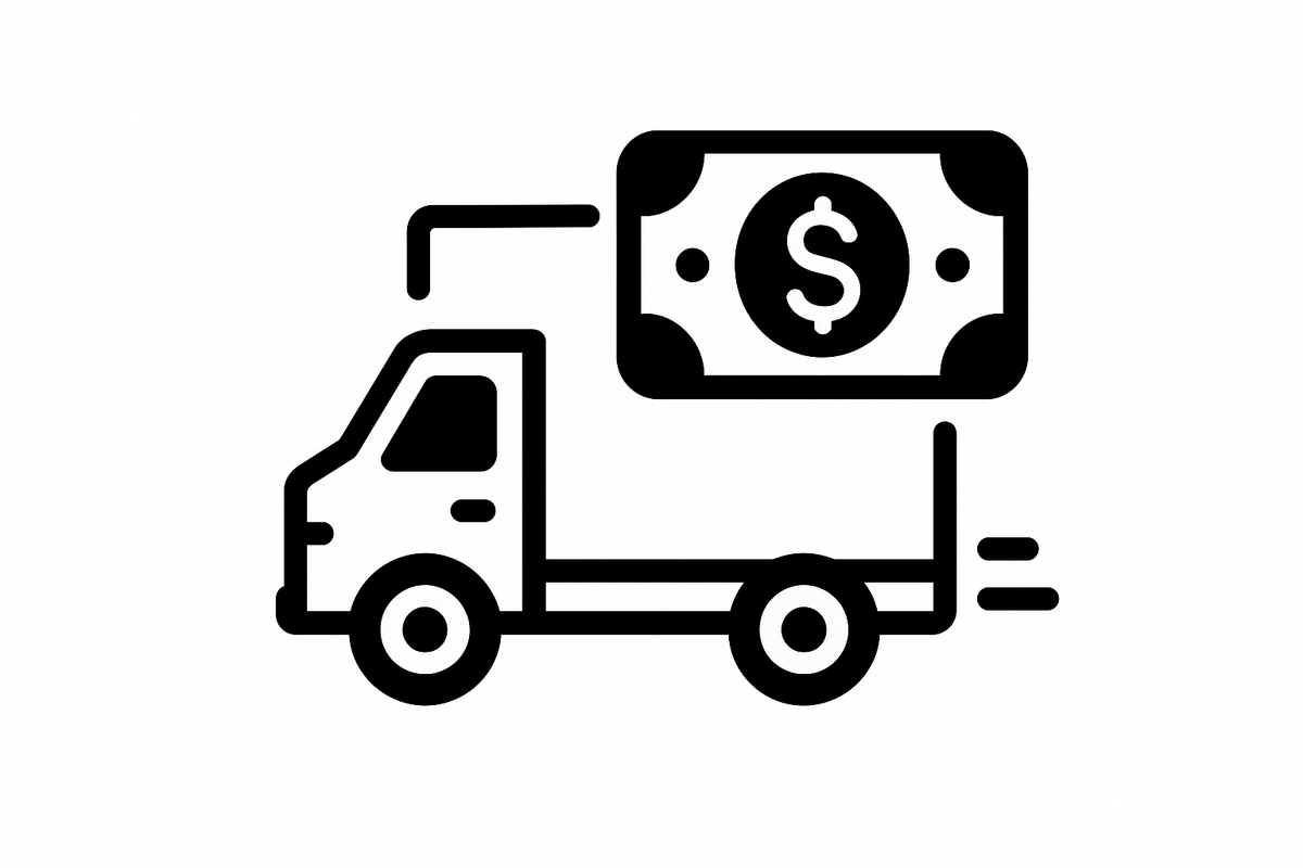 cash on delivery icon black and white