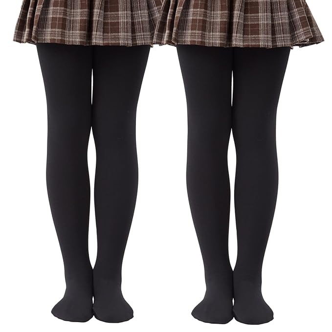 Brachy Girls Pack Of 2 Girls Thermal Fleece Lined Winter Warm Tights Pantyhose Stockings