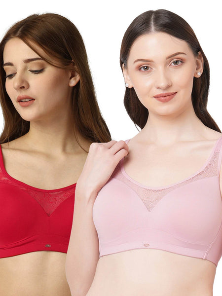 SOIE Woman - Full Coverage Padded Non Wired Lace Detail Cami Bra - -for Women