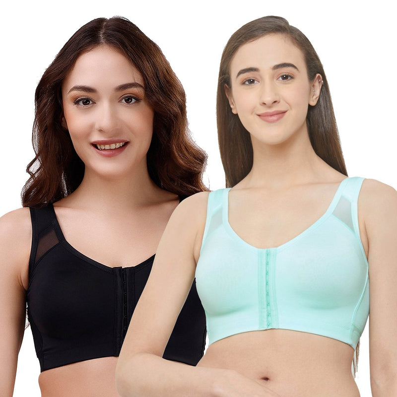 SOIE Woman - Front Closure Full Coverage Non Padded Non Wired Bra - -for Women