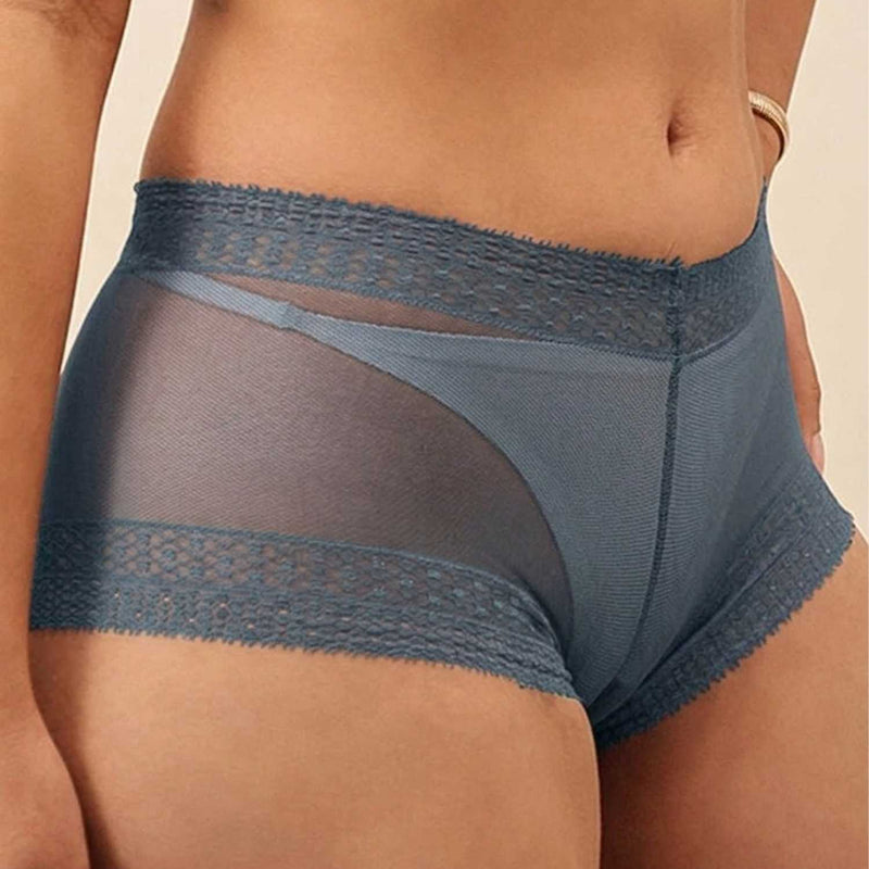 Women Mid-Rise Lace Boy Shorts Panty