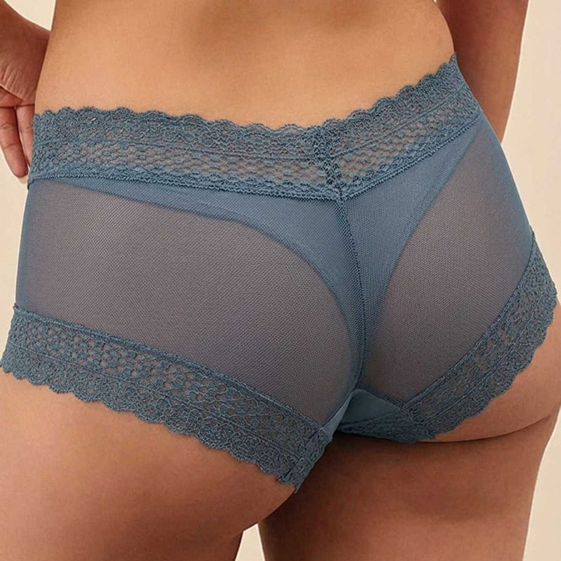 Women Mid-Rise Lace Boy Shorts Panty