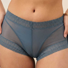 Women Mid-Rise Lace Boy Shorts Panty