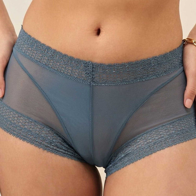 Women Mid-Rise Lace Boy Shorts Panty