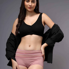Women Striped Hipster Briefs High Waist Full Coverage Panty