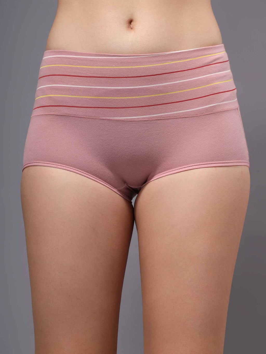 Women Striped Hipster Briefs High Waist Full Coverage Panty