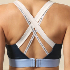 SOIE Woman - Medium-Impact Padded Non Wired Sports Bra with Crisscross Back and Mesh Detailing - Sports Bra -for Women