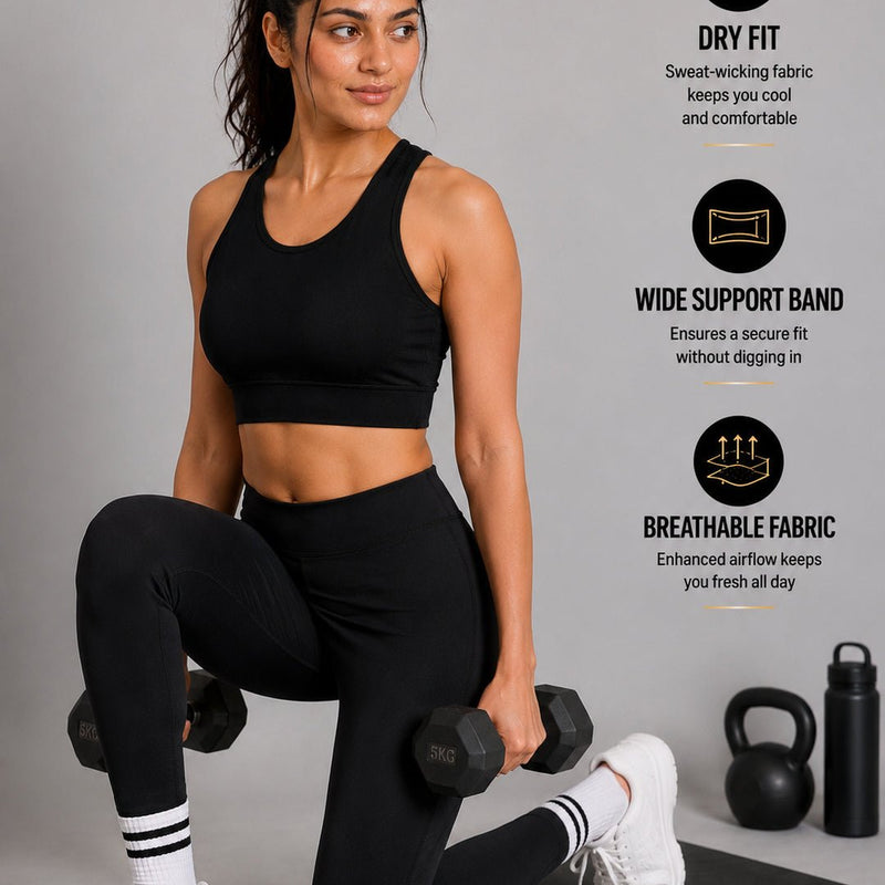 Solid Padded Sports Bra