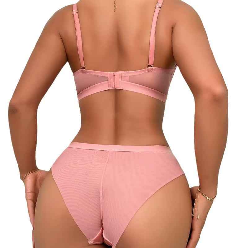 Brachy Women Bridal Pink Padded Push-Up Bra Lingerie Bra & Briefs Set (Copy)
