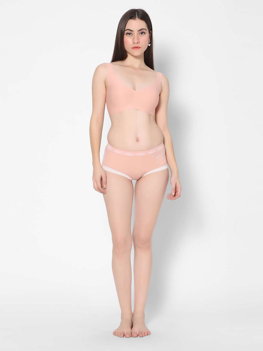 Solid Cute Hipster Moisture Wicking Lingerie Set