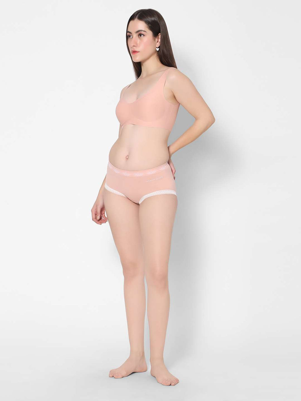 Solid Cute Hipster Moisture Wicking Lingerie Set