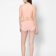 Solid Cute Hipster Moisture Wicking Lingerie Set