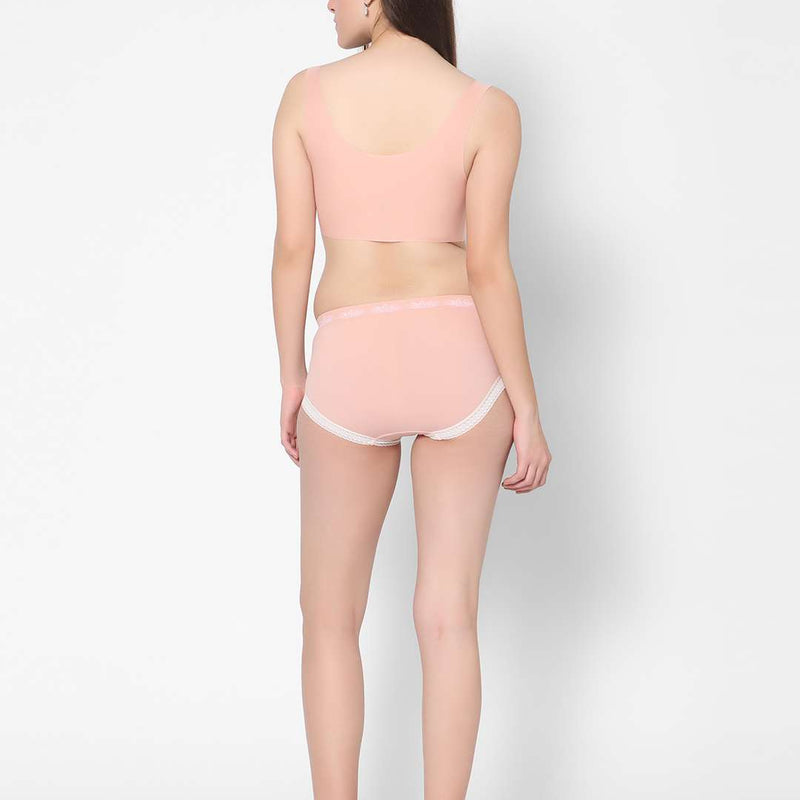 Solid Cute Hipster Moisture Wicking Lingerie Set