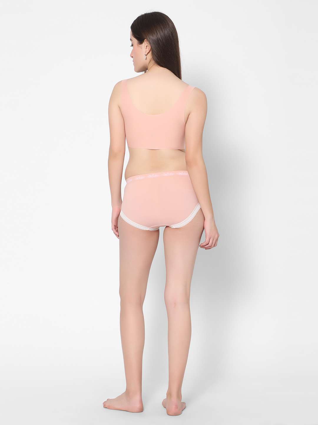 Solid Cute Hipster Moisture Wicking Lingerie Set