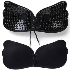 Brachy Black Sticky Adhesive Silicone Invisible Push Up Backless Strapless Bra